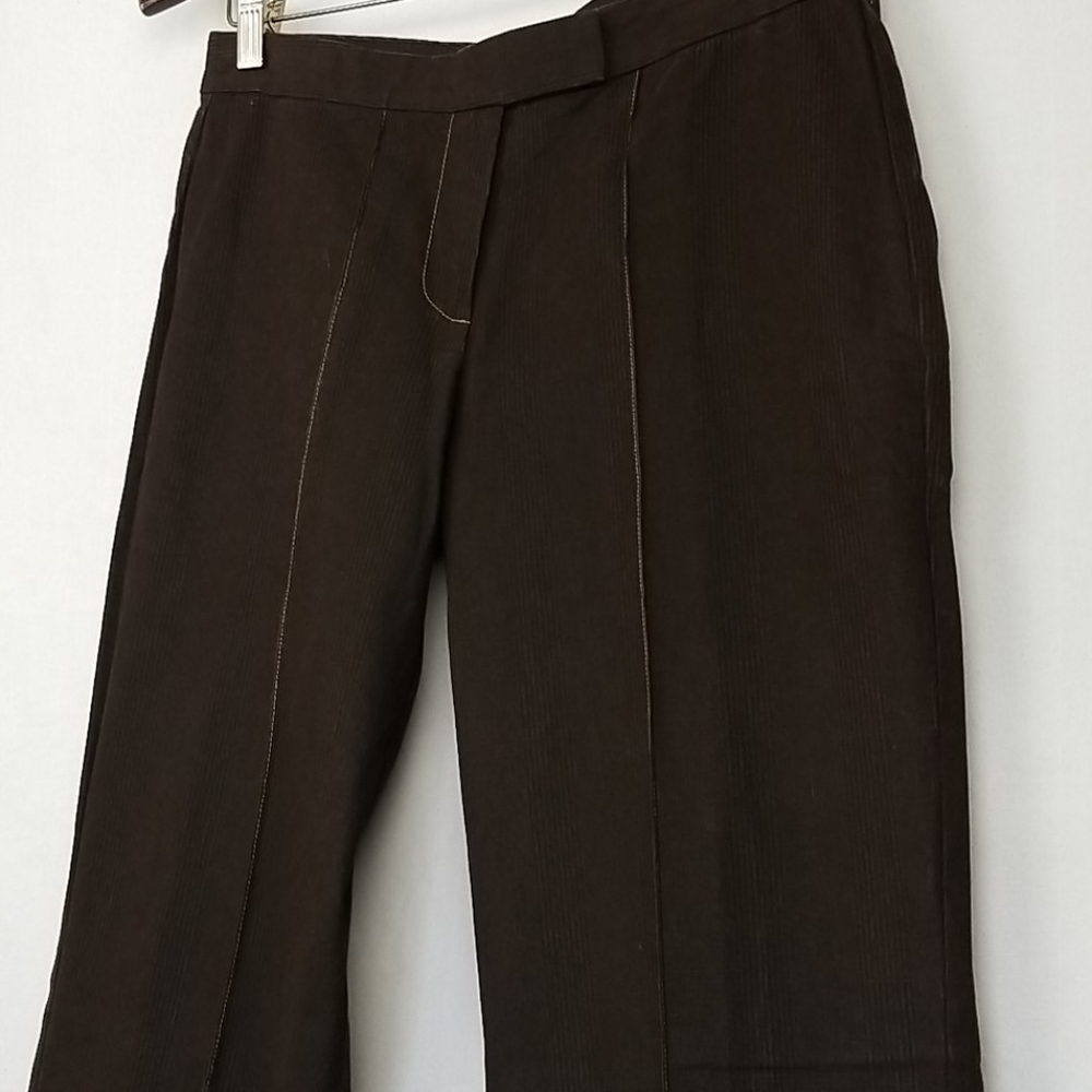 Johnny Was 70's Retro Brown Flared Cuff Pants Sz 6